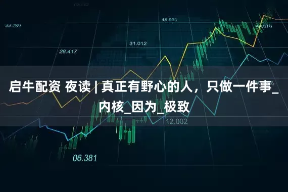 启牛配资 夜读 | 真正有野心的人，只做一件事_内核_因为_极致